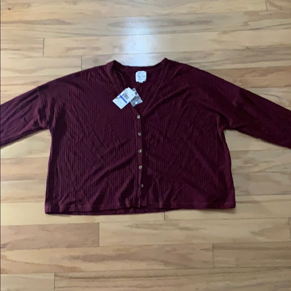 Hippie Rose Juniors Waffle knit Burgundy XL